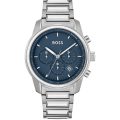 BOSS Trace Silver Steel Blue Dial 44mm Men's Watch 1514007