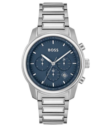 BOSS Trace Silver Steel Blue Dial 44mm Men's Watch 1514007