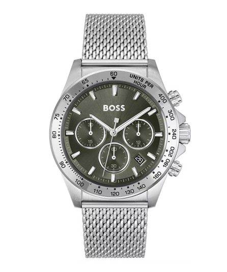 Hugo Boss Hero Silver Steel green dial 44mm Men's watch 1514020