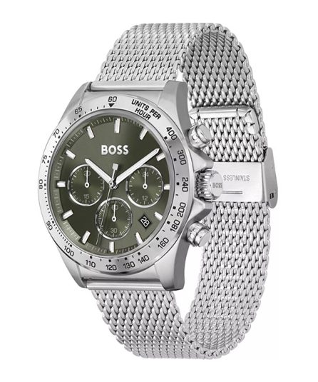 Hugo Boss Hero Silver Steel green dial 44mm Men's watch 1514020