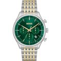 Hugo Boss Gregor Silver/Gold Steel green dial 45mm Men's watch 1514081