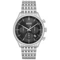 Hugo Boss Gregor Silver Steel black dial 45mm Men's watch 1514082