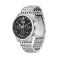 Hugo Boss Gregor Silver Steel black dial 45mm Men's watch 1514082