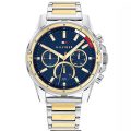 Tommy Hilfiger Mason Silver/Gold Steel Blue Dial 45mm Men's Watch 1791937