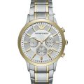 Emporio Armani Renato Silver/Gold Steel White Dial 43mm Men's Watch AR11076