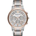 Emporio Armani Renato Silver/Rose Gold Steel White Dial 43mm Men's Watch AR11077