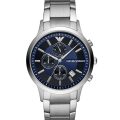 Emporio Armani Renato Silver Steel blue dial 43mm Men's Watch AR11164