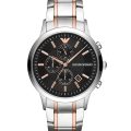 Emporio Armani Renato Silver/Rose Gold Steel Black Dial 43mm AR11165