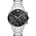 Emporio Armani Giovanni Silver Steel Black Dial 43mm Men's Watch AR11208