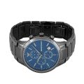 Emporio Armani Renato Black Steel Blue Dial 43mm Men's Watch AR11215