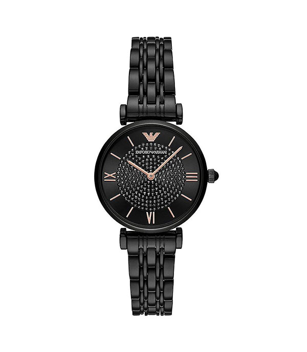 Emporio Armani Gianni T-bar Black Steel Black Dial 32mm Women's Watch AR11245