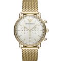 Emporio Armani Aviator Gold Steel White Dial 43mm Men's Watch AR11315