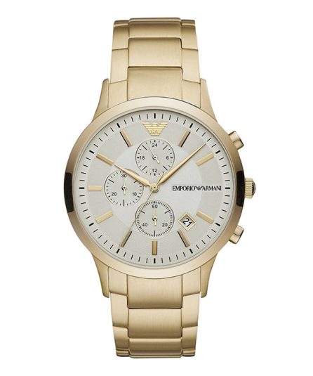 Emporio Armani Renato Gold Steel White Dial 43mm Men's Watch AR11332