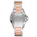 Emporio Armani Diver Silver/Rose Gold Steel Black Dial 42mm Men's Watch AR11340