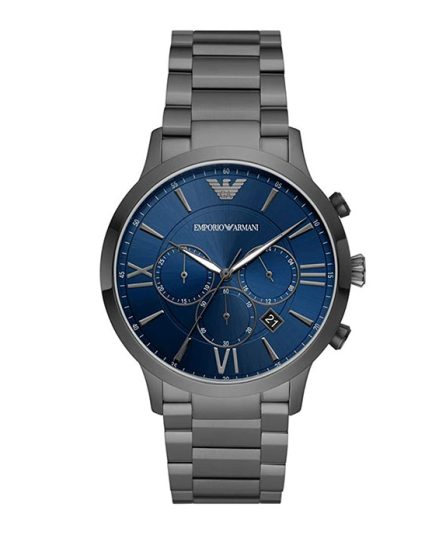 Emporio Armani Giovanni Gray Steel Blue Dial 43mm Men's Watch AR11348