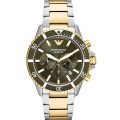 Emporio Armani Diver Silver Stainless Steel Olive Green Dial 43mm Men's Watch AR11361