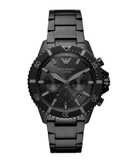 Emporio Armani Diver Black Steel Black Dial 43mm Men's Watch AR11363