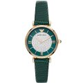 Emporio Armani Gianni T-bar Green Leather Gold Dial 32mm Women's Watch AR11403