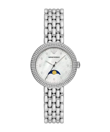 Emporio Armani Silver Steel Pearl Dial 32mm AR11461