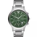 Emporio Armani Renato Silver Steel Green Dial 43 mm Men's Watch AR11507