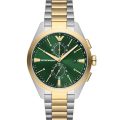 Emporio Armani Claudio Silver/Gold Steel Green Dial 43mm Men's Watch AR11511