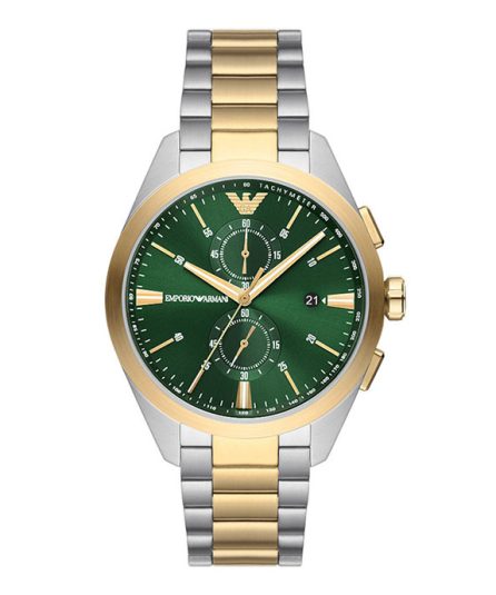 Emporio Armani Claudio Silver/Gold Steel Green Dial 43mm Men's Watch AR11511