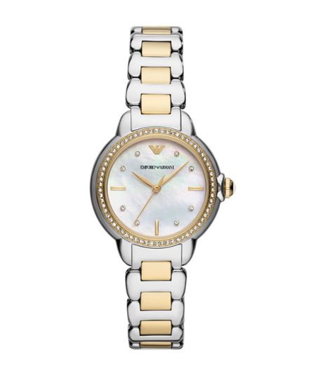 Emporio Armani Mia Silver/Gold Steel Mother of Pearl Dial 32mm Women's Watch AR11524