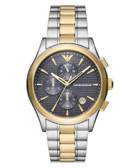 Emporio Armani Paolo Silver/Gold Steel gray dial 43mm Men's watch AR11527