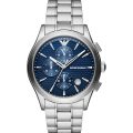 Emporio Armani Paolo Silver Steel Blue Dial 43mm Men's Watch AR11528