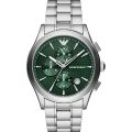 Emporio Armani Paolo Silver Steel Green Dial 44mm Men's Watch AR11529