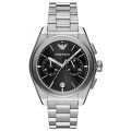 Emporio Armani Federico Silver Steel Black Dial 43mm Men's Watch AR11560