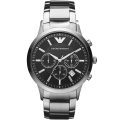 Emporio Armani Renato Silver Stainless Steel Black Dial 43mm Men's Watch AR2434