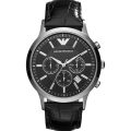 Emporio Armani Renato Black Leather black dial 43mm Men's watch AR2447