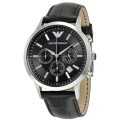 Emporio Armani Renato Black Leather black dial 43mm Men's watch AR2447