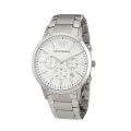 Emporio Armani Renato Silver Steel White Dial 43mm Men's Watch AR2458