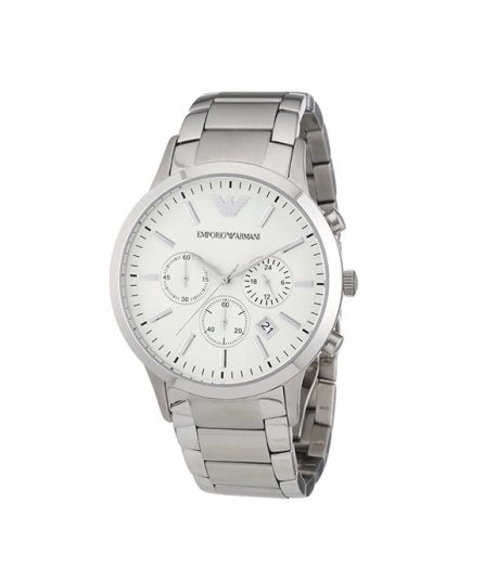 Emporio Armani Renato Silver Steel White Dial 43mm Men's Watch AR2458