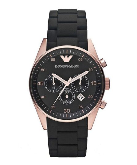 Emporio Armani Sportivo Black Silicone Black Dial 43mm Men's Watch AR5905