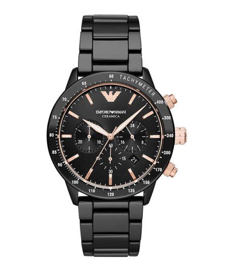 Emporio Armani Mario Black Steel black dial 43mm Men's watch AR70002