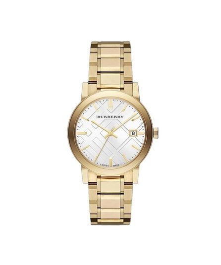 Burberry The City Gold Steel White Dial 34mm Women's Watch BU9003