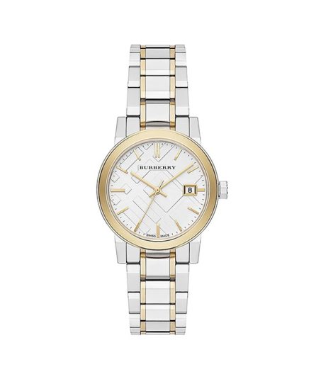 Burberry The City Silver/Gold Steel White Dial 34mm Women's Watch BU9115