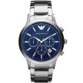 Emporio Armani Renato Silver Stainless Steel Blue Dial 43mm Men's Watch AR2448