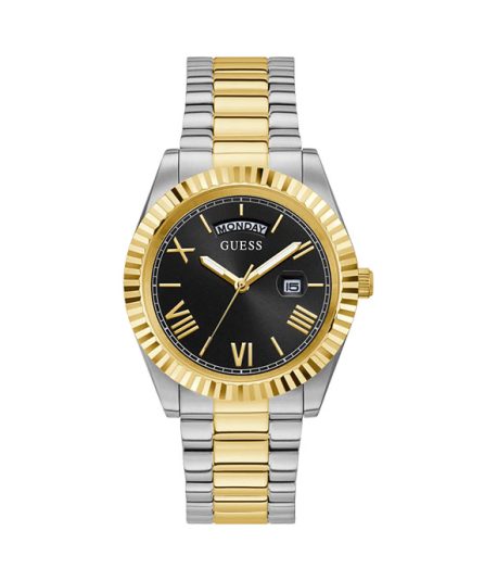 Guess Connoisseur Connoisseur Silver/Gold Steel Black Dial 42mm Men's Watch GW0265G5