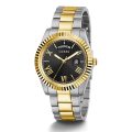 Guess Connoisseur Connoisseur Silver/Gold Steel Black Dial 42mm Men's Watch GW0265G5