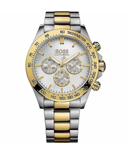 Hugo Boss Ikon Silver/Gold Stainless Steel White Dial 44mm Men's Watch 1512960