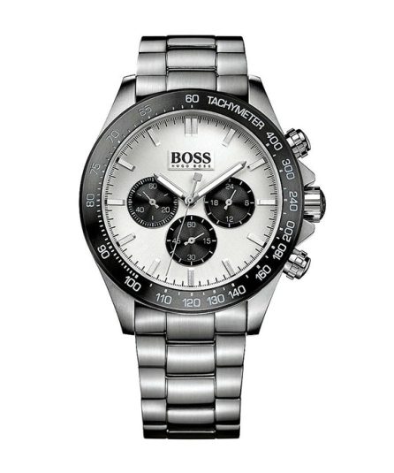 Hugo Boss Icon Silver Steel white dial 44mm Men's watch 1512964