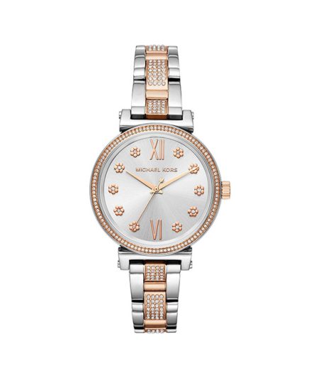 Michael Kors Sofie Silver/Rose Gold Steel silver dial 38mm Women's watch MK3880