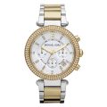 Michael Kors Parker Silver/Gold Steel White Dial 39mm MK5626