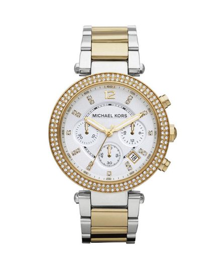 Michael Kors Parker Silver/Gold Steel White Dial 39mm MK5626