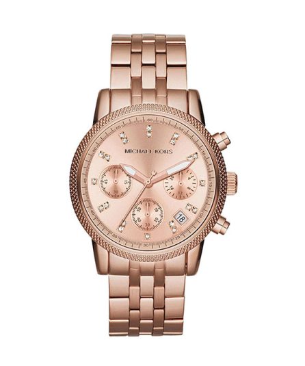 Michael Kors Ritz Rose Gold Steel Rose Gold Dial 38mm Women's Watch MK6077