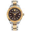 Versace Hellenyium Silver/Gold Steel Brown Dial 35mm Women's Watch V12040015